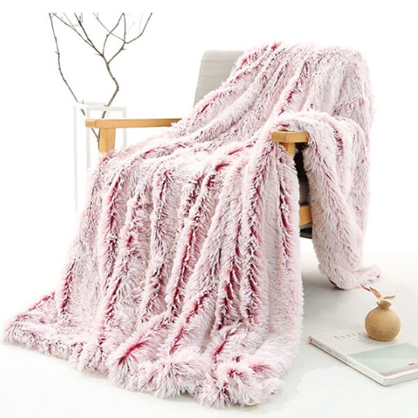 Soft Fleece Faux Fur Throw Blanket - Cozy Lap Blanket for Home