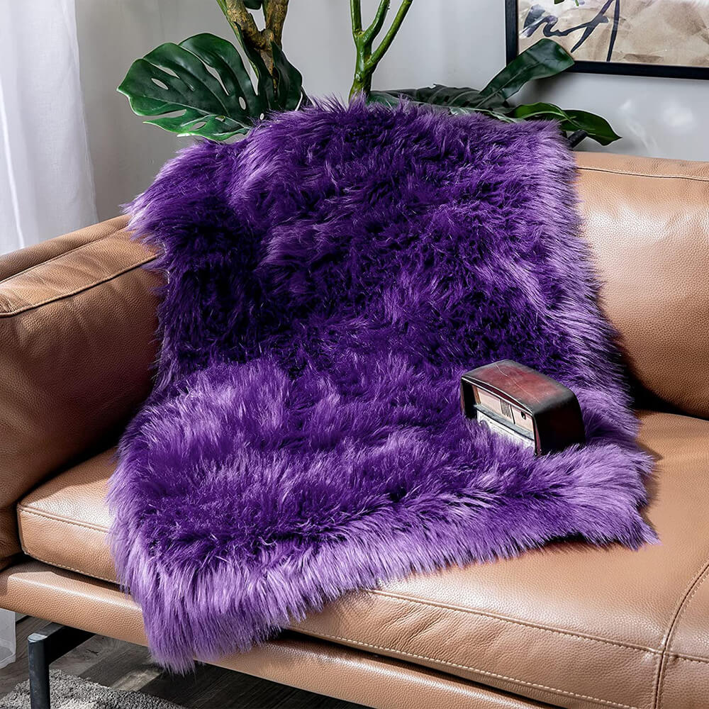 Soft Faux Fur Sheepskin Area Rug - Fluffy Bedroom & Living Room Decor