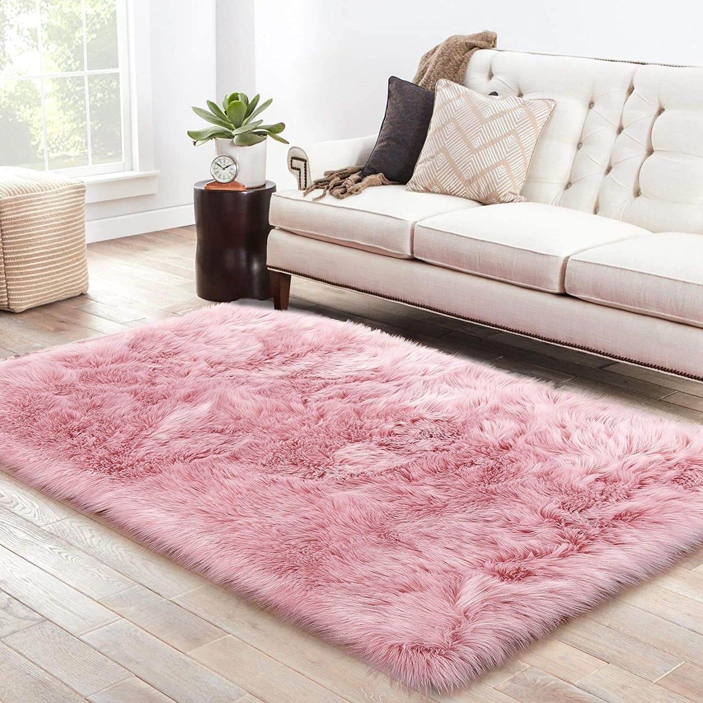 Soft Faux Fur Sheepskin Area Rug - Fluffy Bedroom & Living Room Decor