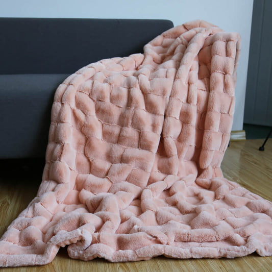 Luxury Faux Fur Throw Blanket - Soft Cozy Blanket (50x60 Inches)