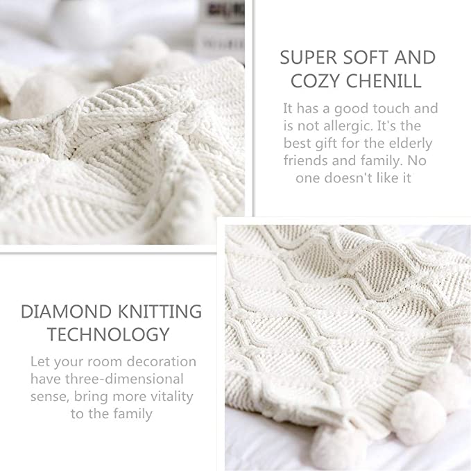 Super Soft Icelandic Wool Throw Blanket for Sofa, Couch, Bed (51"x59")