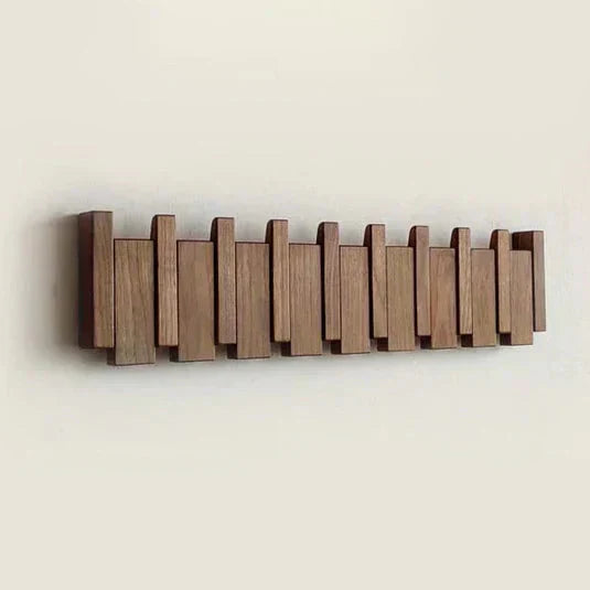 Wooden Wall-Mounted Coat Rack – Stylish Piano Style Hanger for Entryway