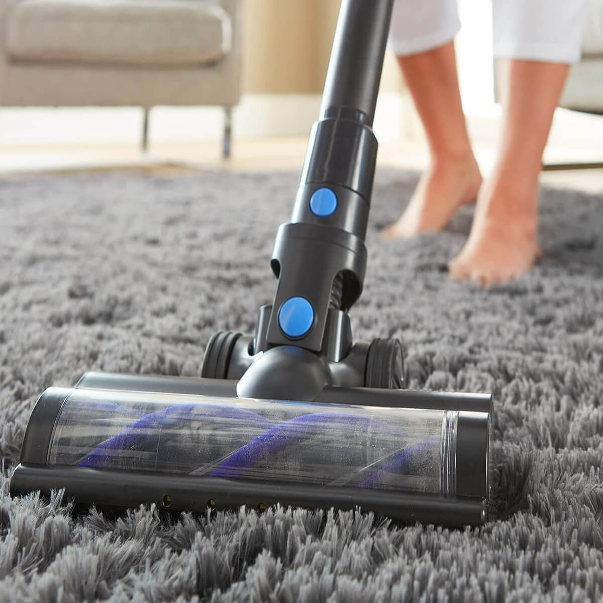 Soft Fluffy Shaggy Area Rug, Machine Washable Bedroom Carpet