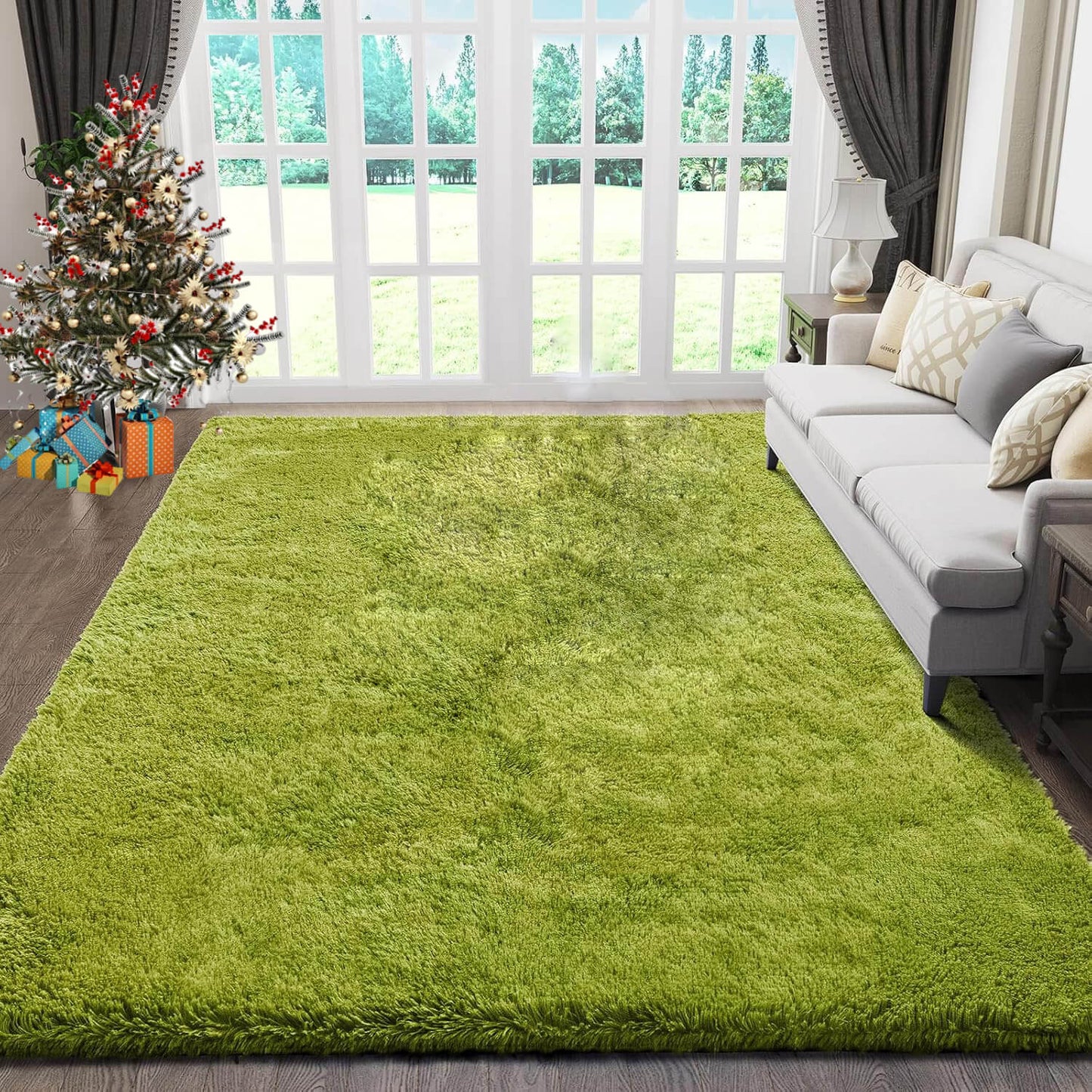 Soft Fluffy Shaggy Area Rug, Machine Washable Bedroom Carpet