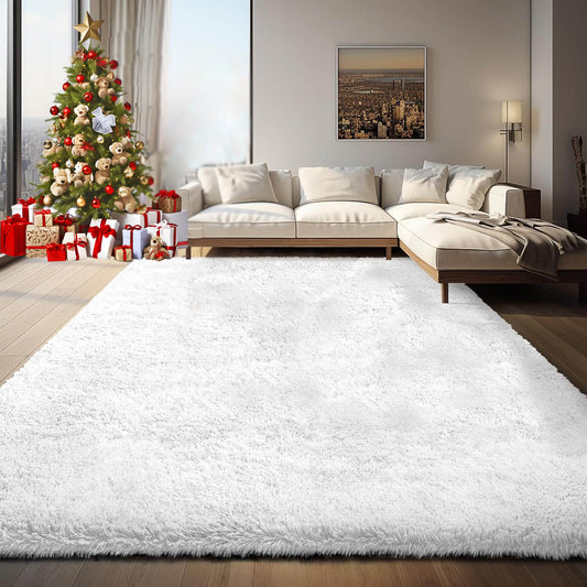 Soft Fluffy Shaggy Area Rug, Machine Washable Bedroom Carpet