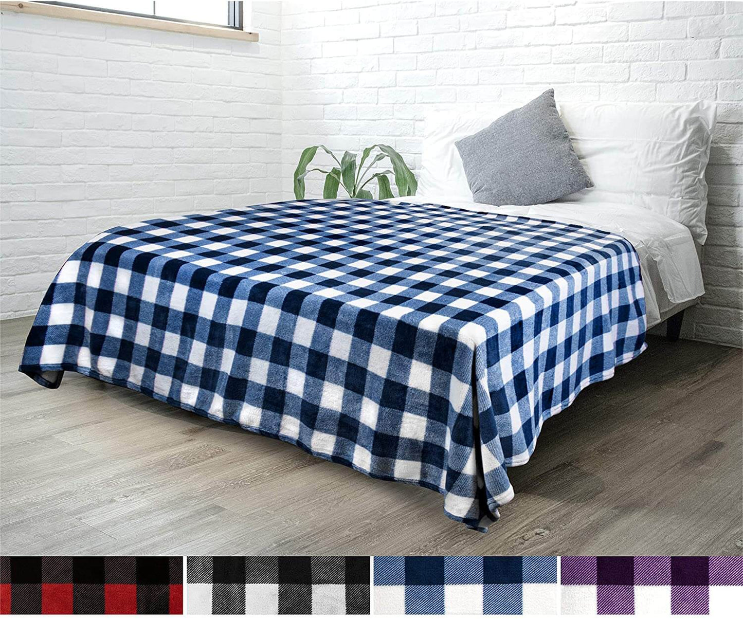 Cozy Plaid Throw Blanket for Sofa and Bed - Soft and Warm