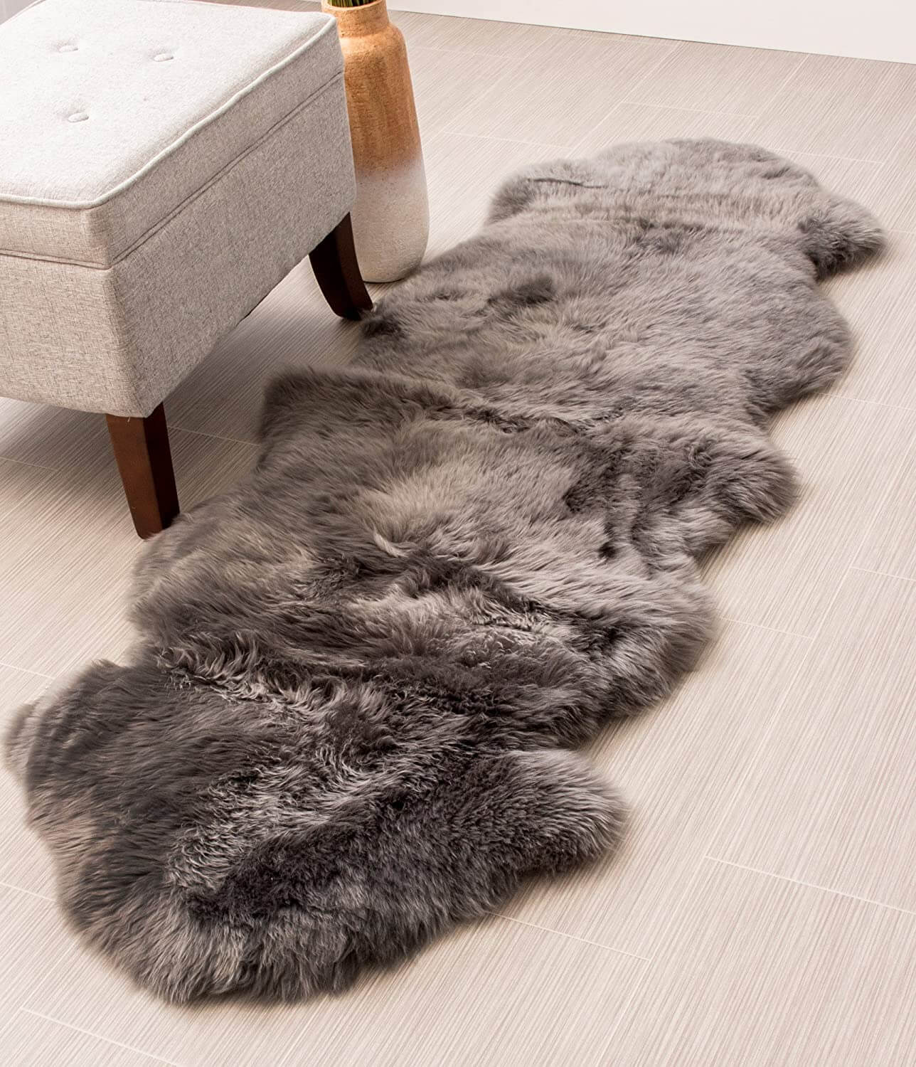 Luxury Faux Sheepskin Runner Rug for Hallway and Bedroom Decor