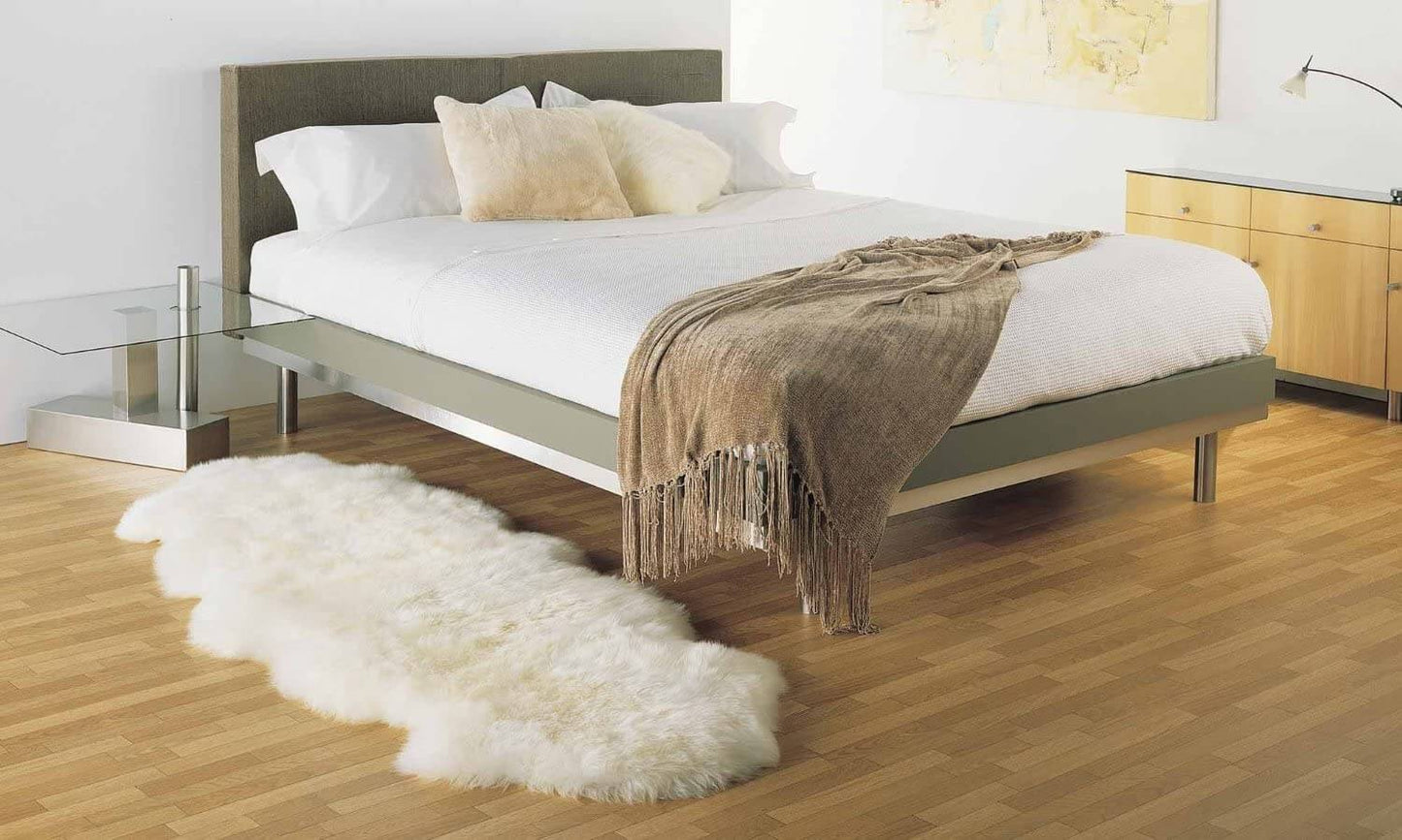 Luxury Faux Sheepskin Runner Rug for Hallway and Bedroom Decor