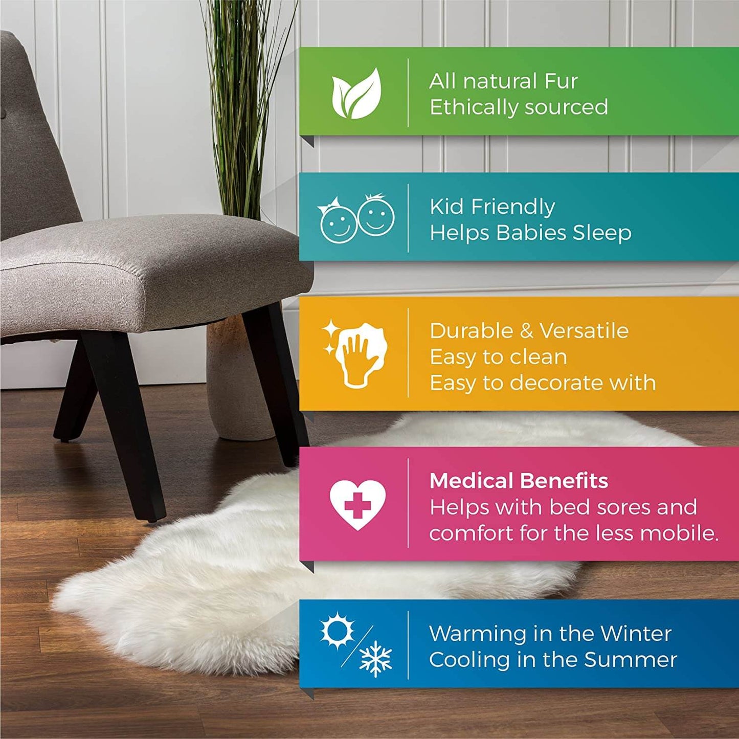 Luxury Faux Sheepskin Runner Rug for Hallway and Bedroom Decor