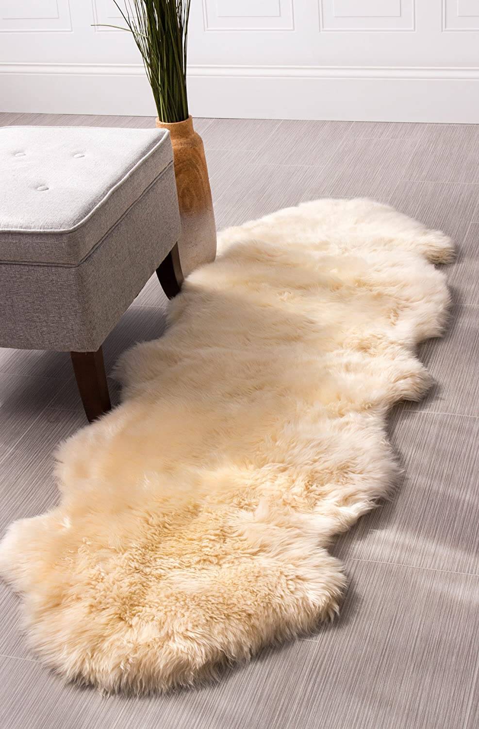 Luxury Faux Sheepskin Runner Rug for Hallway and Bedroom Decor