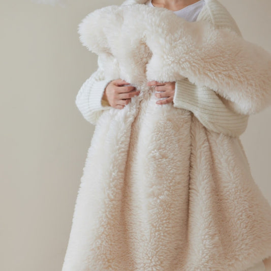 Luxury Soft Wool Throw Blanket for Sofa, Living Room & Bedroom Decor