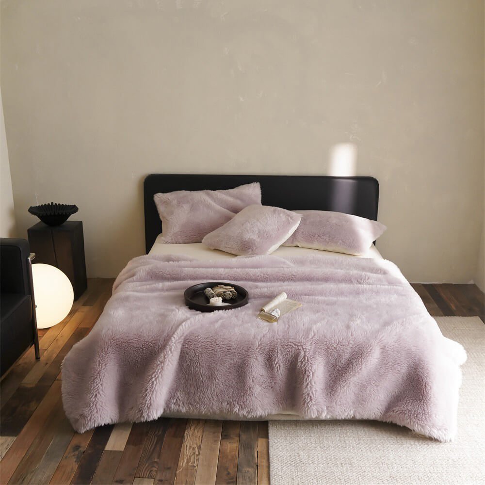 Luxury Soft Wool Throw Blanket for Sofa, Living Room & Bedroom Decor