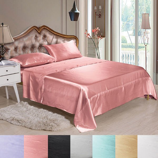 Luxury Satin Bed Sheet Set - Soft Silk Feel Bedding for Comfort
