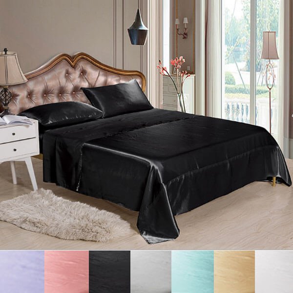 Luxury Satin Bed Sheet Set - Soft Silk Feel Bedding for Comfort