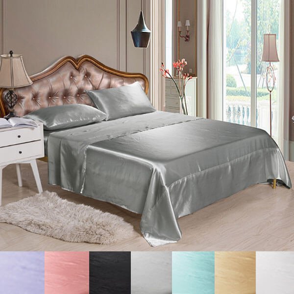Luxury Satin Bed Sheet Set - Soft Silk Feel Bedding for Comfort