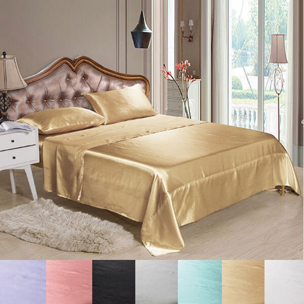 Luxury Satin Bed Sheet Set - Soft Silk Feel Bedding for Comfort