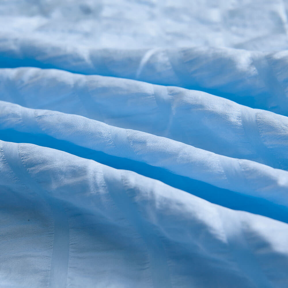 Soft Seersucker Cotton Duvet Cover Set - Gray for Full, Queen, King