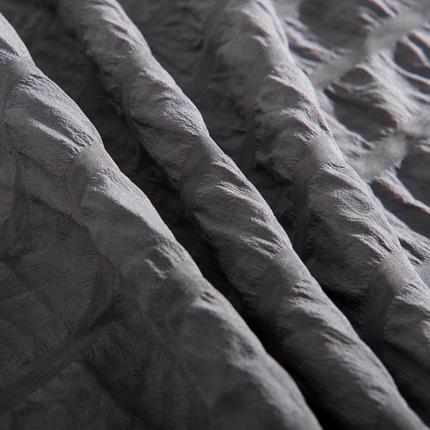 Soft Seersucker Cotton Duvet Cover Set - Gray for Full, Queen, King