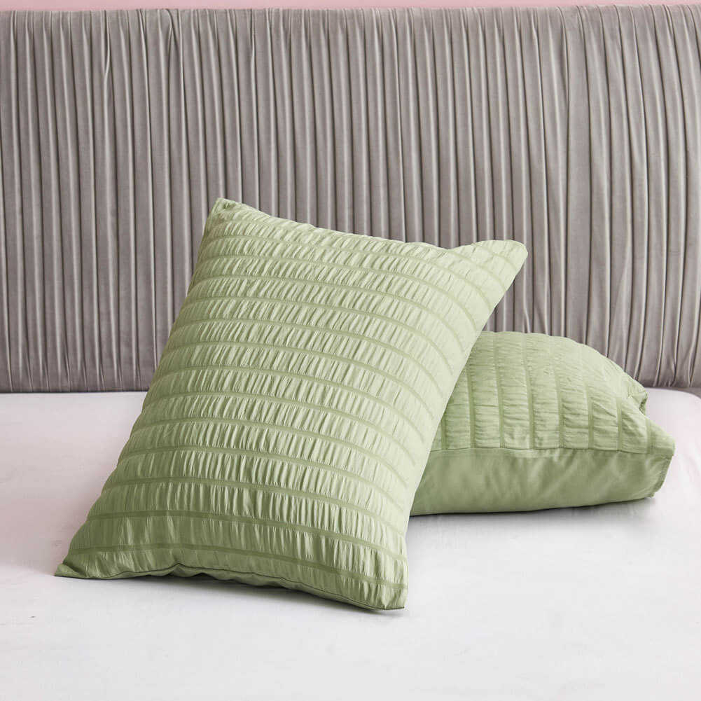 Soft Seersucker Cotton Duvet Cover Set - Gray for Full, Queen, King