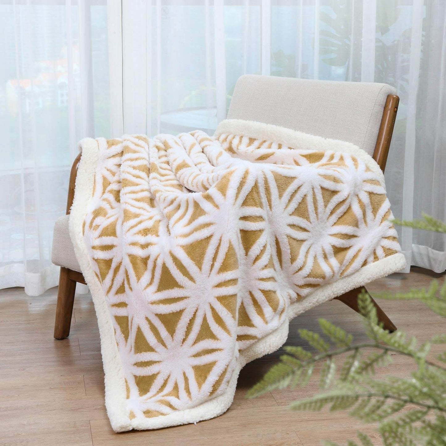 Soft Sherpa Fleece Throw Blanket - Cozy Fuzzy Bed Blanket for Comfort