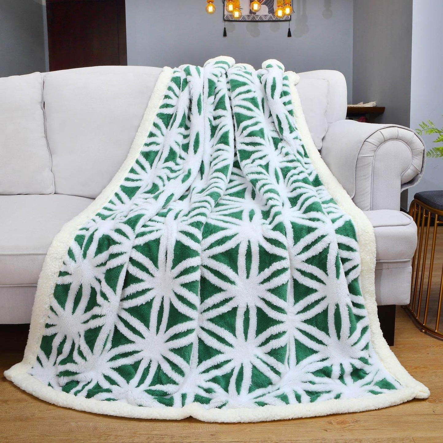 Soft Sherpa Fleece Throw Blanket - Cozy Fuzzy Bed Blanket for Comfort