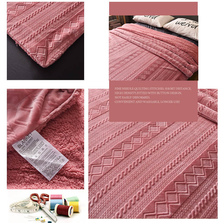 Plush Sherpa Fleece Throw Blanket, Soft Twin Queen Size Blanket