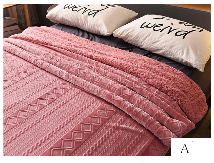 Plush Sherpa Fleece Throw Blanket, Soft Twin Queen Size Blanket