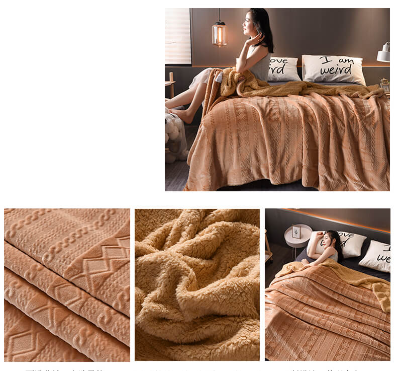 Plush Sherpa Fleece Throw Blanket, Soft Twin Queen Size Blanket