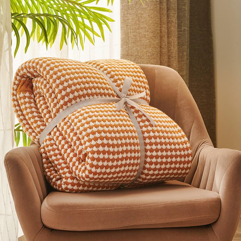 Soft Chunky Knit Sherpa Wool Blanket for Cozy Home Decor