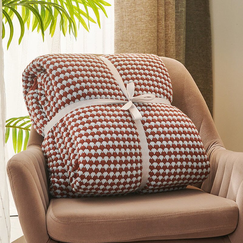 Soft Chunky Knit Sherpa Wool Blanket for Cozy Home Decor