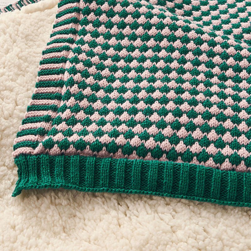 Soft Chunky Knit Sherpa Wool Blanket for Cozy Home Decor
