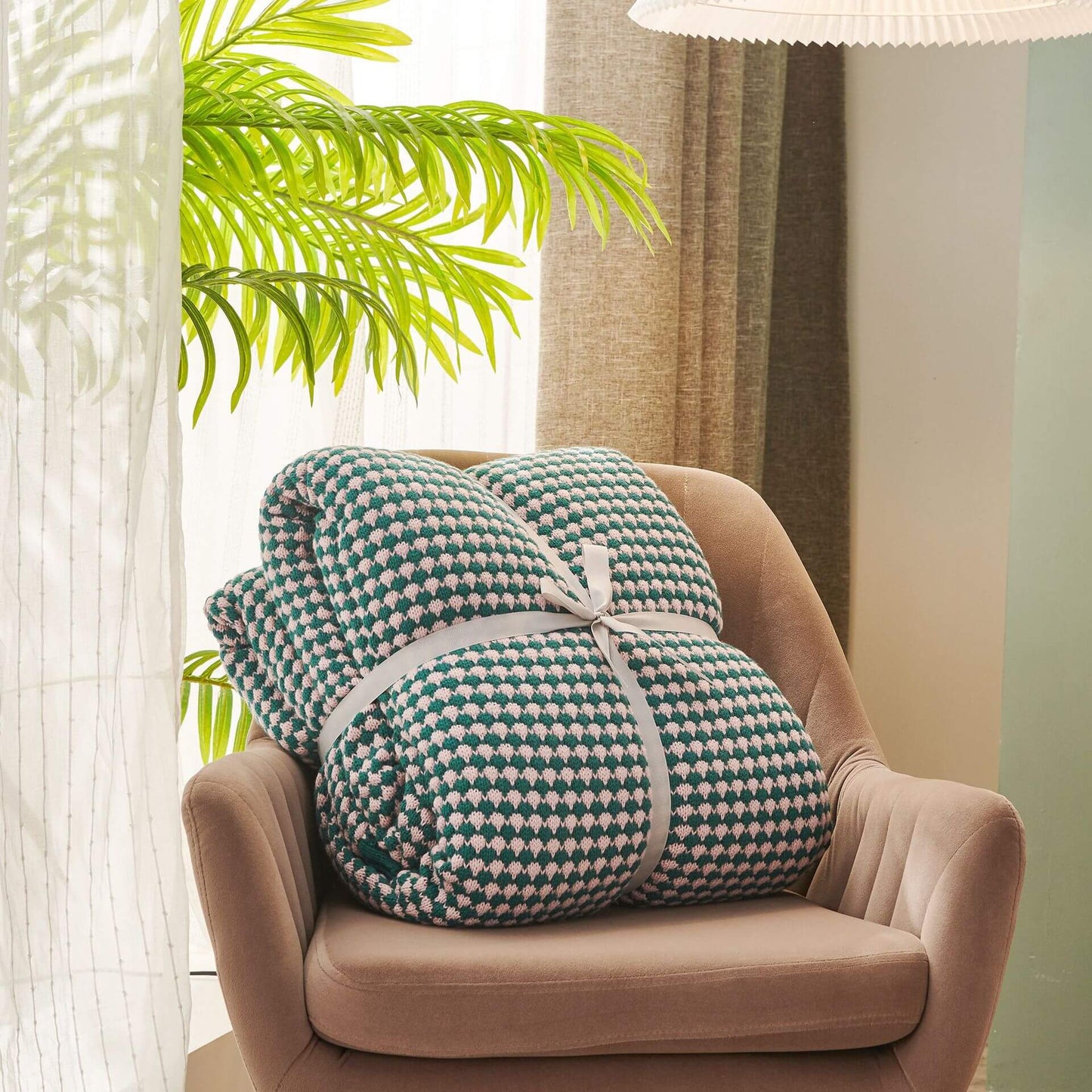 Soft Chunky Knit Sherpa Wool Blanket for Cozy Home Decor