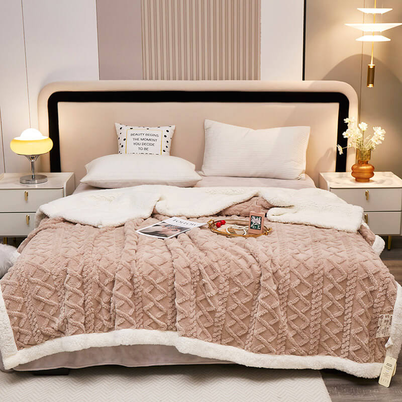 Cozy Soft Sherpa Shaggy Throw Blanket for Home Decor and Warmth