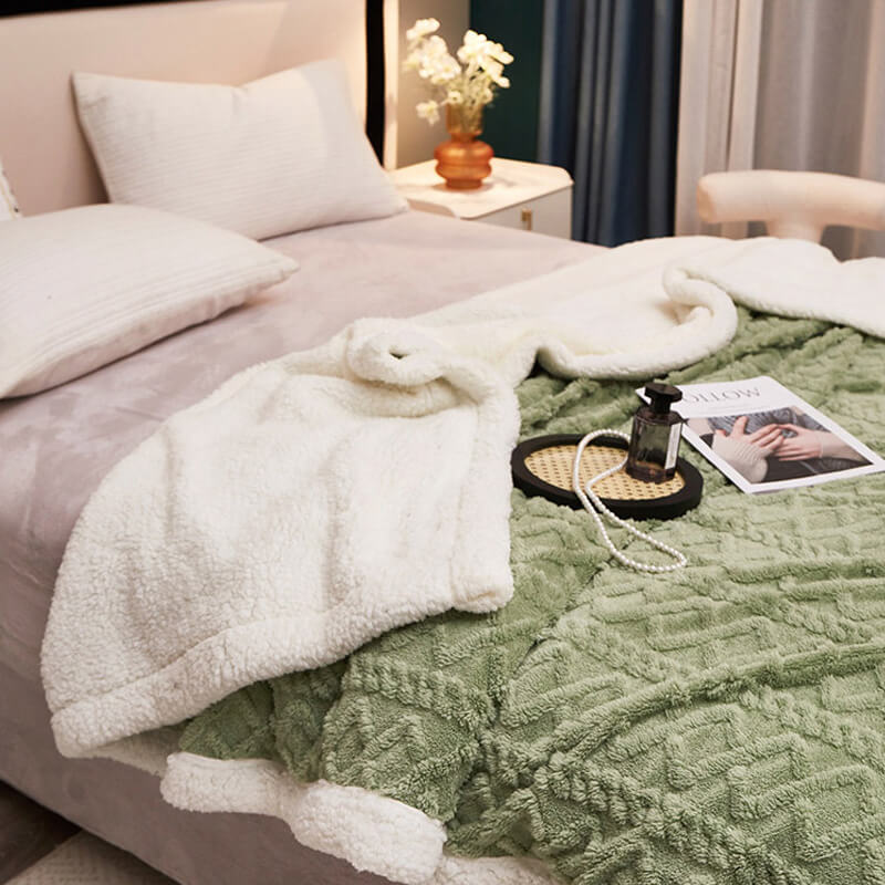 Cozy Soft Sherpa Shaggy Throw Blanket for Home Decor and Warmth
