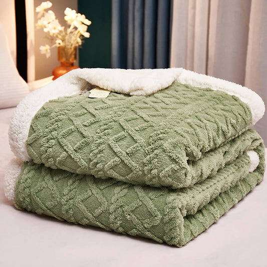 Cozy Soft Sherpa Shaggy Throw Blanket for Home Decor and Warmth