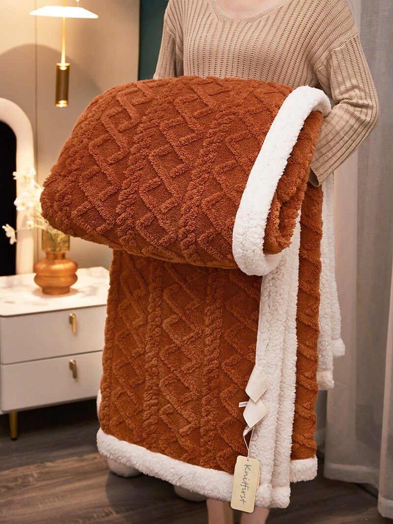 Cozy Soft Sherpa Shaggy Throw Blanket for Home Decor and Warmth