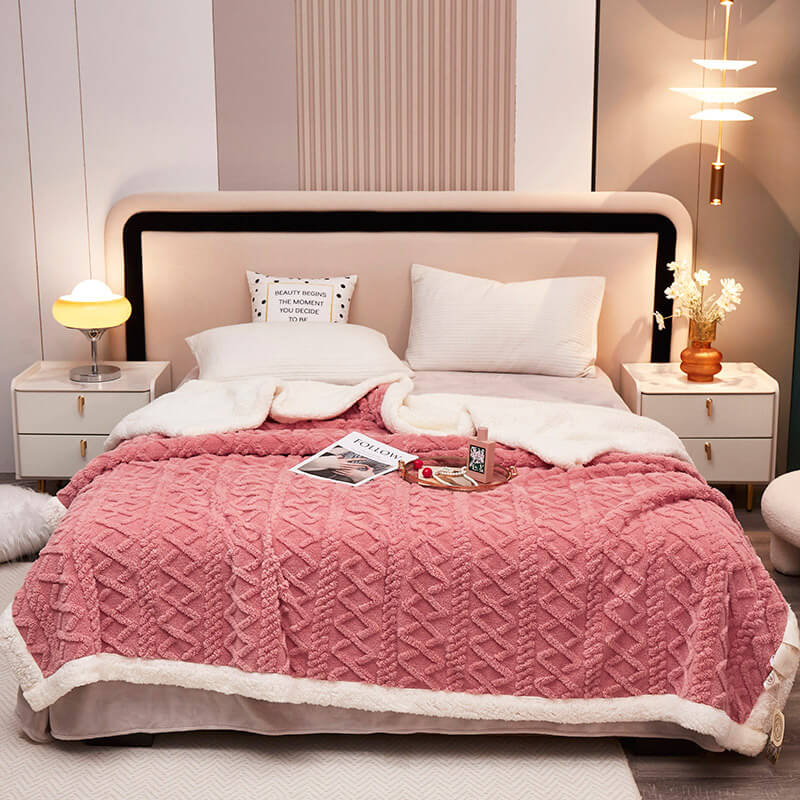 Cozy Soft Sherpa Shaggy Throw Blanket for Home Decor and Warmth