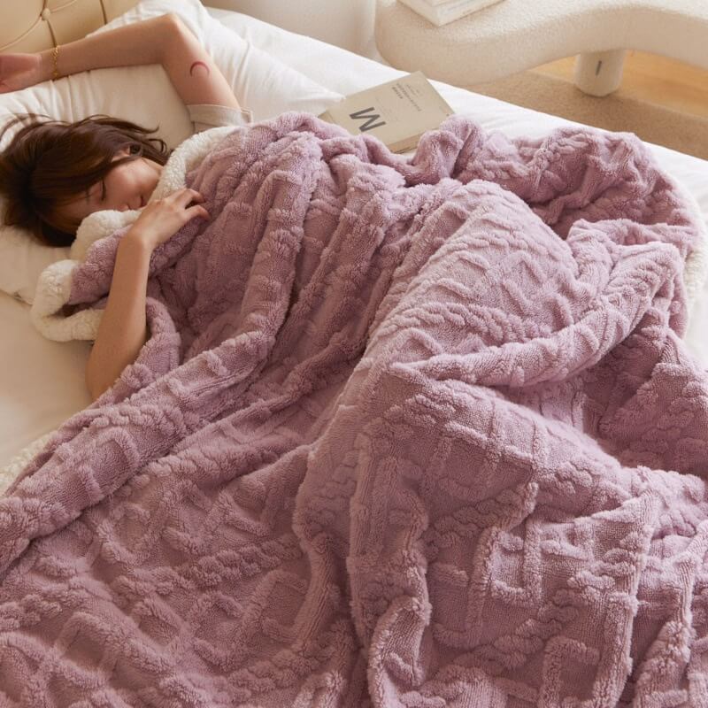 Cozy Soft Sherpa Shaggy Throw Blanket for Home Decor and Warmth