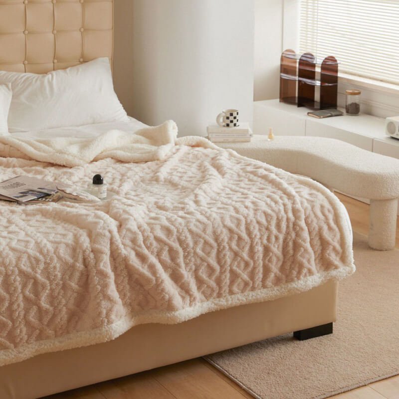 Cozy Soft Sherpa Shaggy Throw Blanket for Home Decor and Warmth
