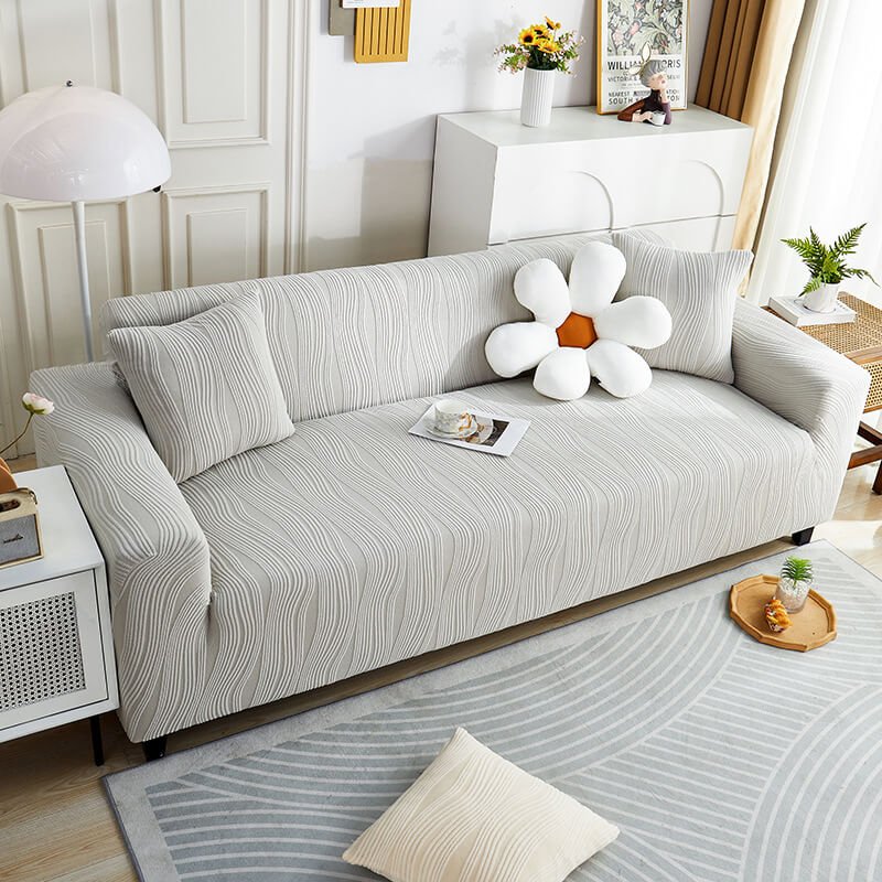 Stretch Jacquard Sofa Cover, Washable Slipcover for Pets & Kids