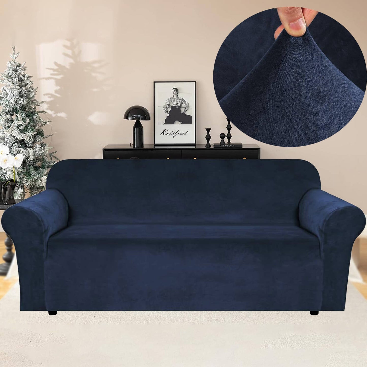 Stretch Jacquard Sofa Cover, Washable Slipcover for Pets & Kids