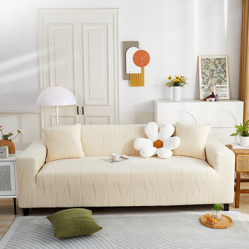 Stretch Jacquard Sofa Cover, Washable Slipcover for Pets & Kids
