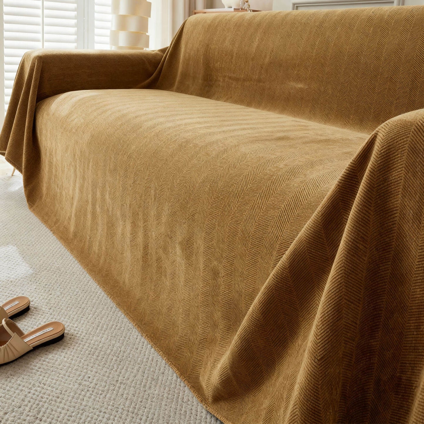 Geometric Sofa Cover for Dogs - Pet Couch Protector for 3-Seater Sofa