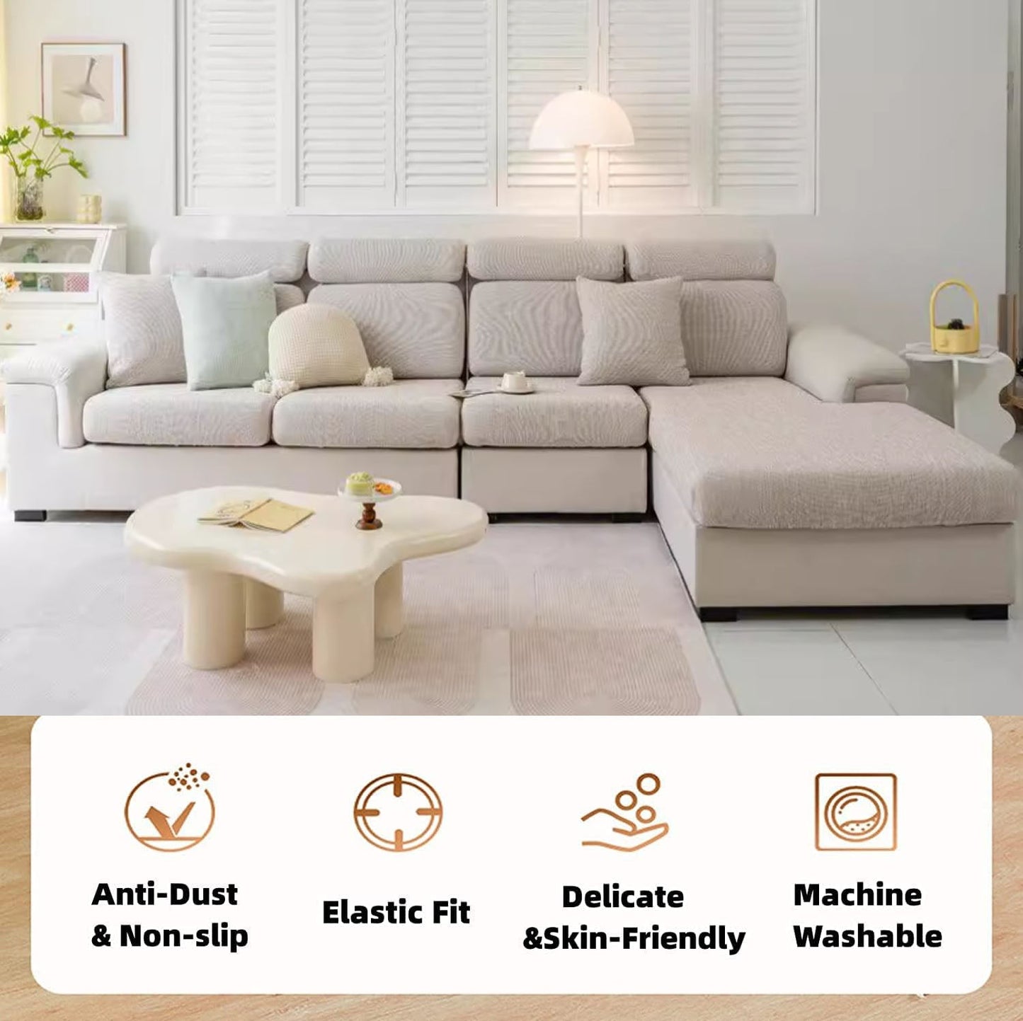 Thick Anti-Slip Sofa Covers - Stretchable, Wear-Resistant Couch Protectors