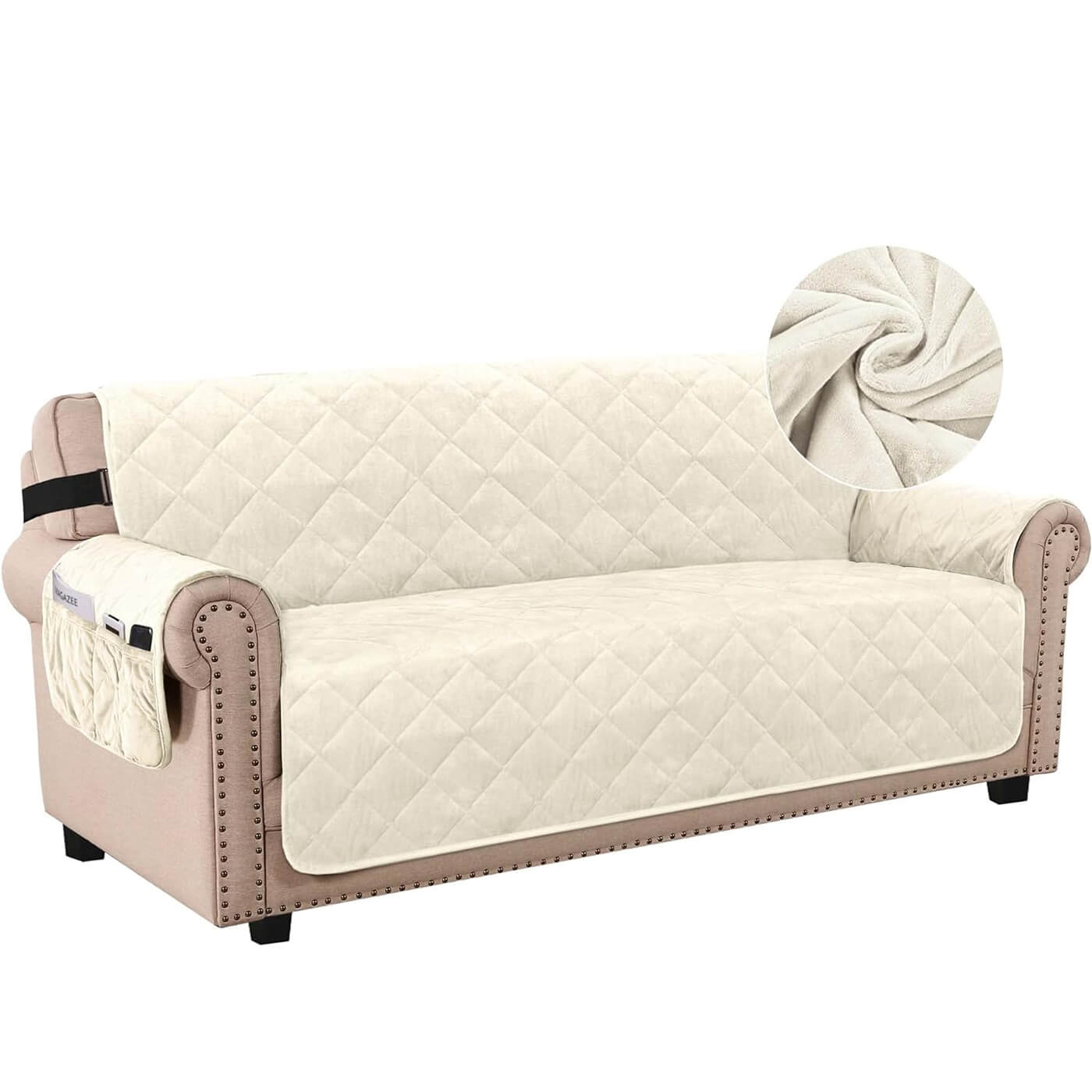 Washable Velvet Sofa Cover for 3-Seater Couch - Non-Slip Pet Protector