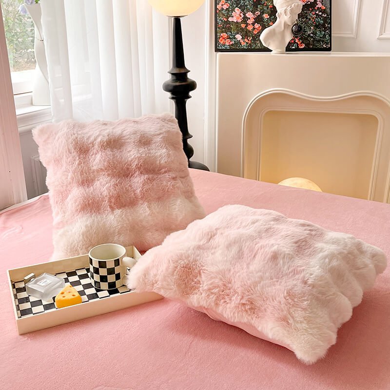 Luxury Fluffy Faux Rabbit Fur Throw Blanket - Ultra Soft & Cozy