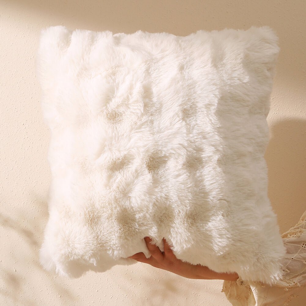 Luxury Fluffy Faux Rabbit Fur Throw Blanket - Ultra Soft & Cozy