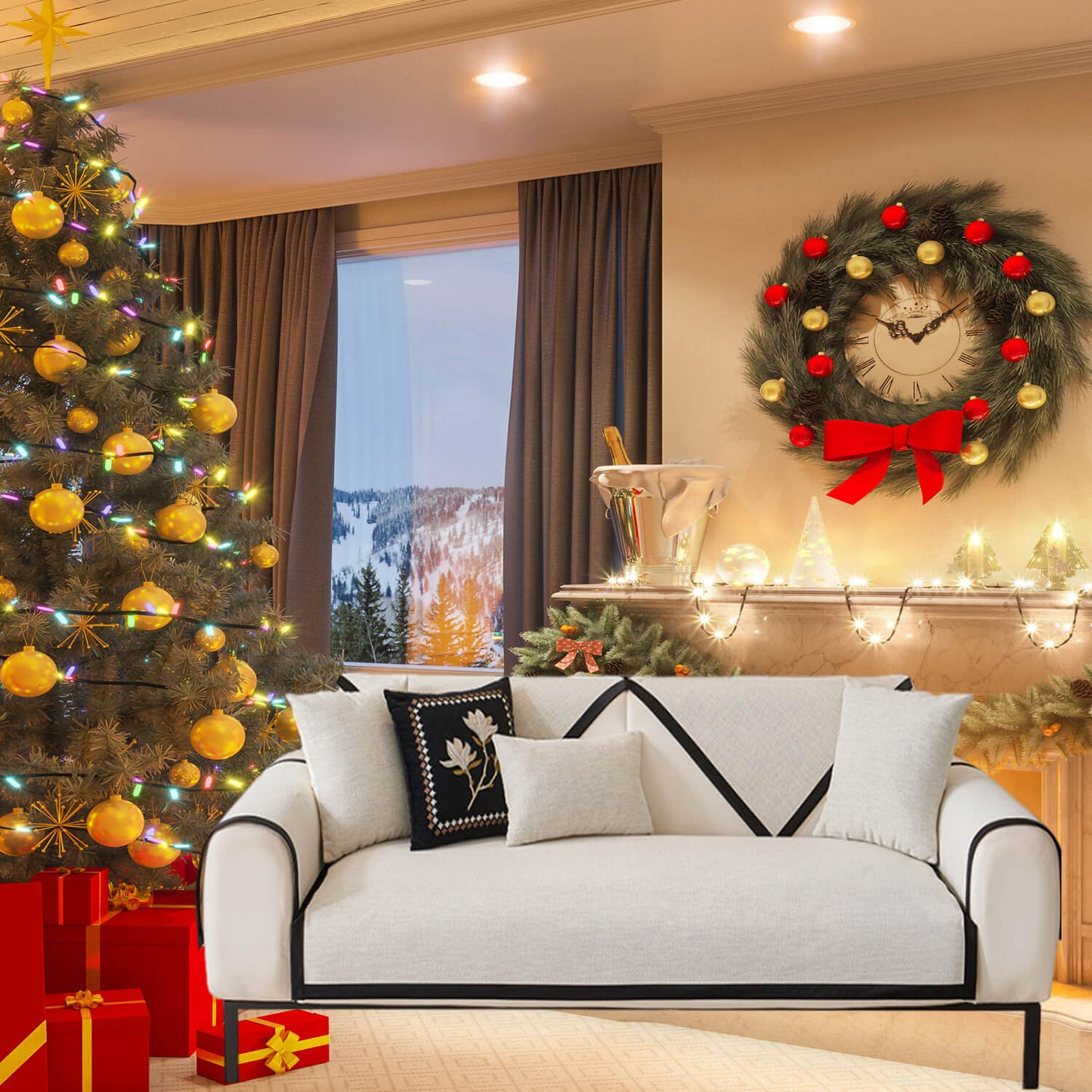 Washable Linen Sofa Covers, Anti-Slip Sectional Slipcovers for Pets