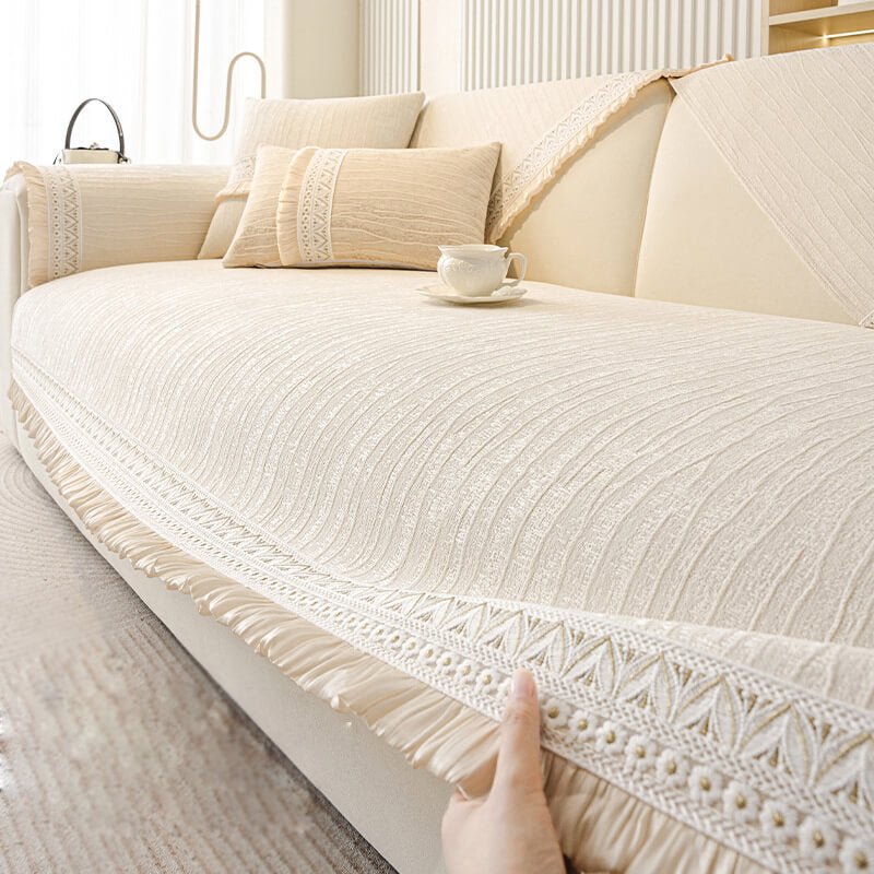 Washable Linen Sofa Covers, Anti-Slip Sectional Slipcovers for Pets