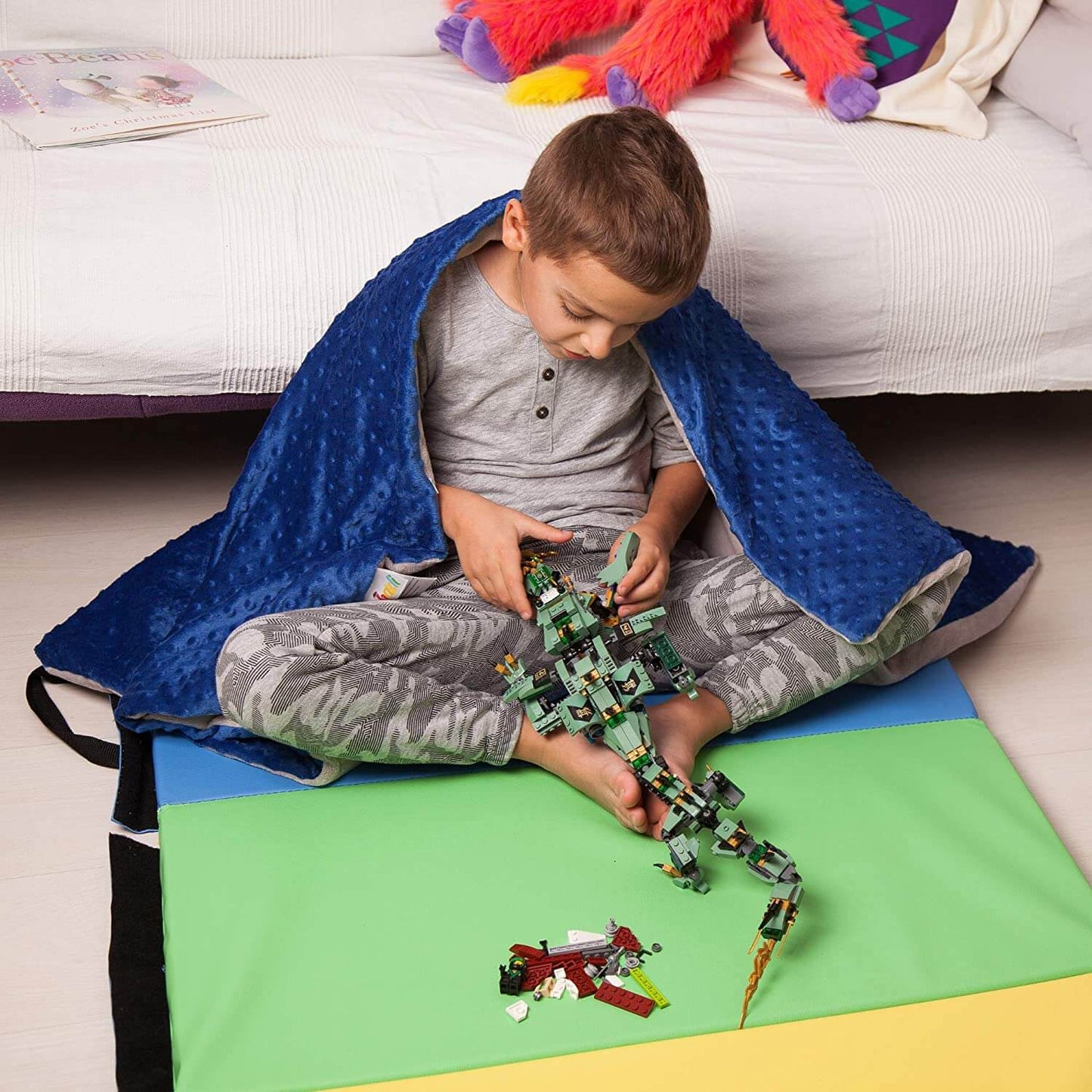 Weighted Blanket with Removable Duvet Cover & Glass Beads for Sleep